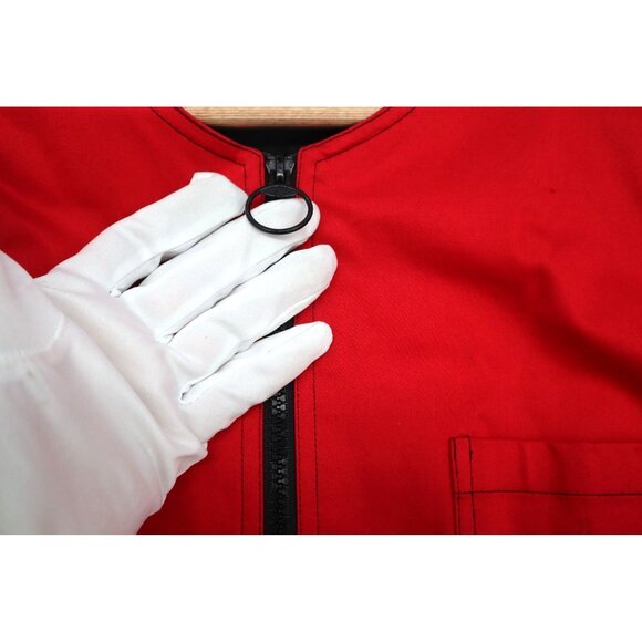 Maggy London Red Zip-Up Jacket Pockets Round Neckline Sz 12 Preppy Office Career - Picture 6 of 13